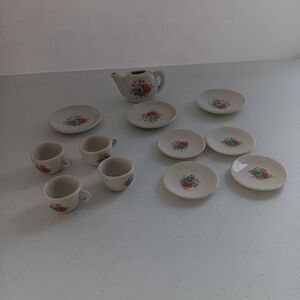 Vintage Miniature Porcelain Tea Set 12 Pieces Floral Design Made In Japan